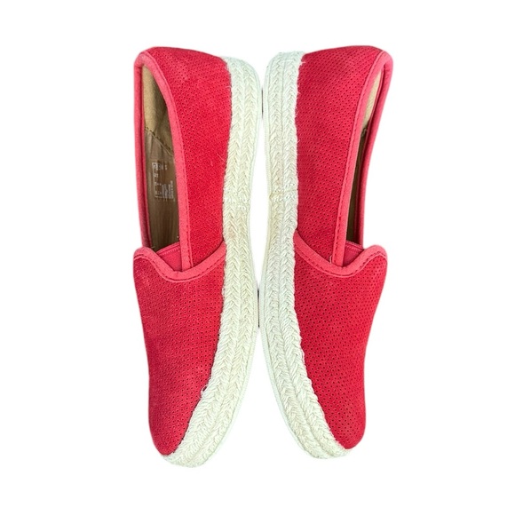 Clarks Womens Red Suede Loafers Espadrilles Size 6 - Picture 5 of 9